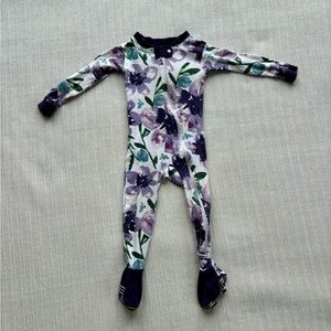 Burt's Bees Baby Purple Floral Footie
